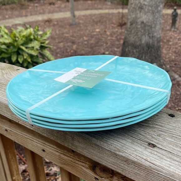 Turquoise 11" Melamine Dinner Plates Set of 4 - Picture 2 of 4